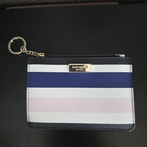 Kate Spade Striped Card Holder / Key Chain / Coin Purse